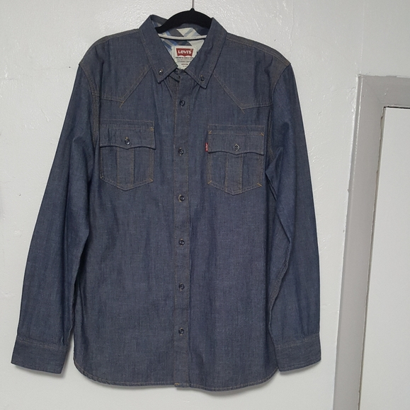 Levi's Denim Long Sleeve Shirt Men Size M - Picture 2 of 14